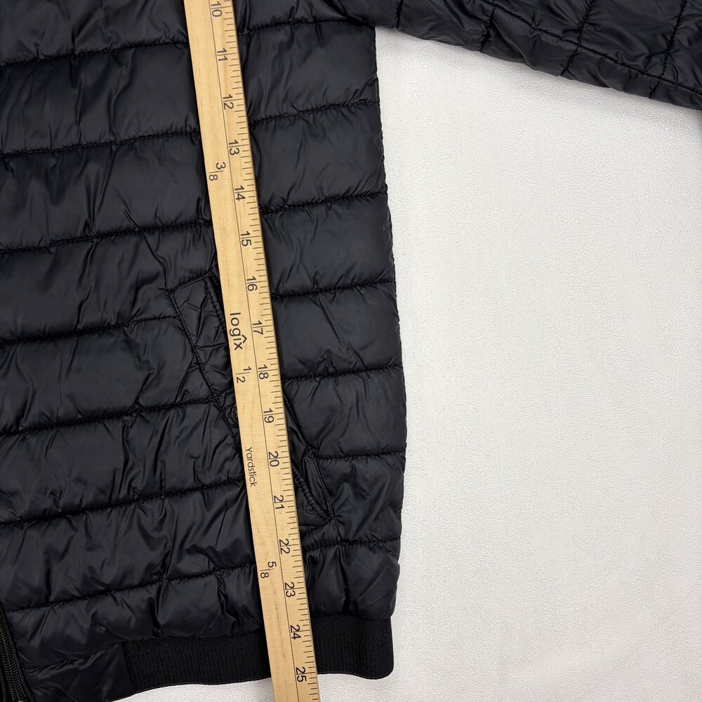 GUESS Quilted Puffer Bomber Jacket Black Size M - Picture 10 of 10